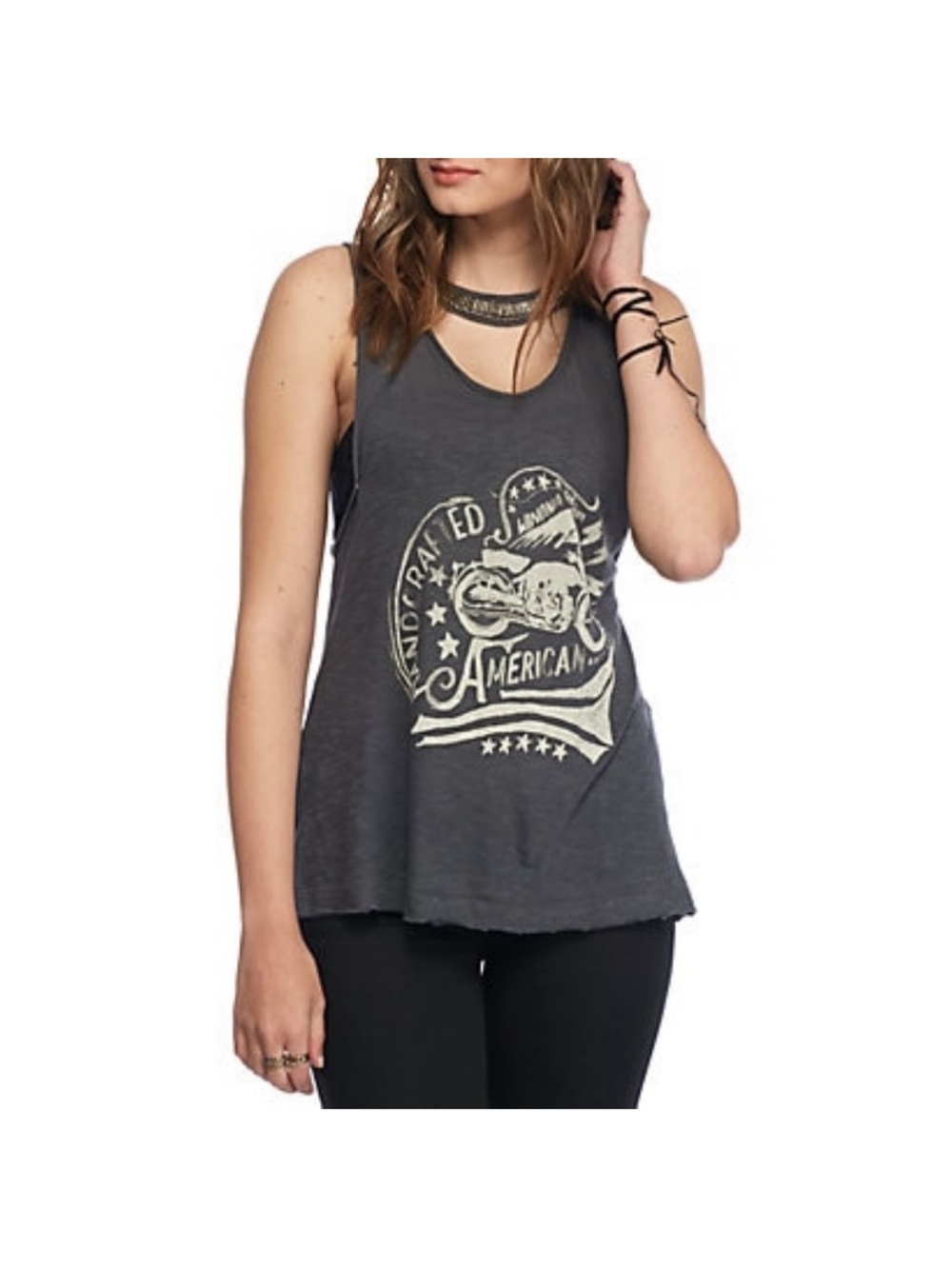 Free People Embellished Rocker Tank Top